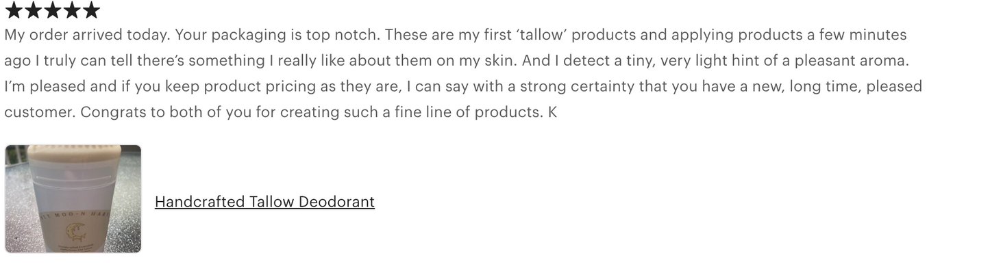 Handcrafted Tallow Deodorant